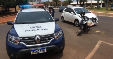 Tangará: Mulher fica ferida após acidente na Av. Brasil Tangará: Mulher fica ferida após acidente na Av. Brasil